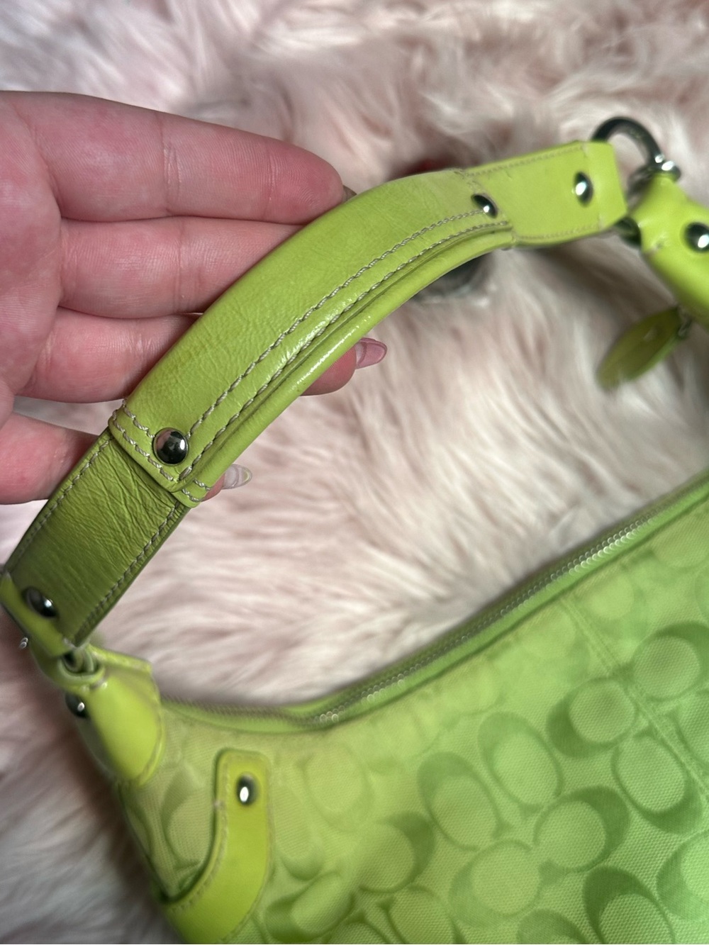 Coach Lime Green Penelope Shoulder Bag - Picture 3 of 5